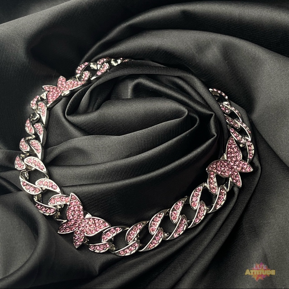 Cuban link butterfly anklet
